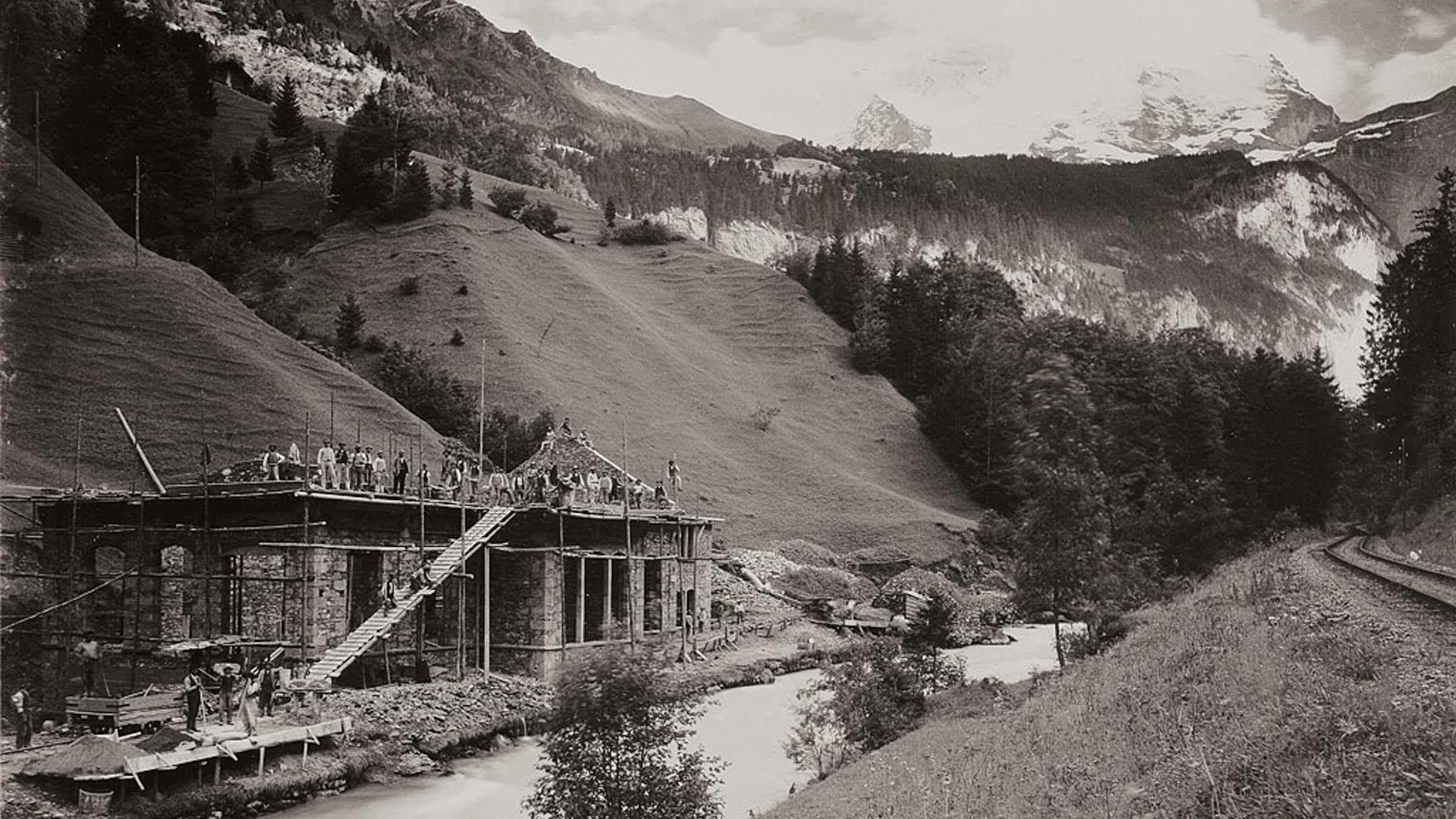 Bau der Jungfraubahn 12