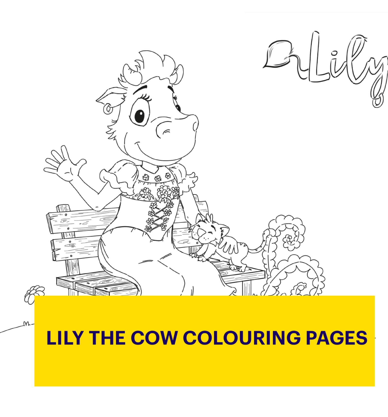 Lily the Cow colouring pages