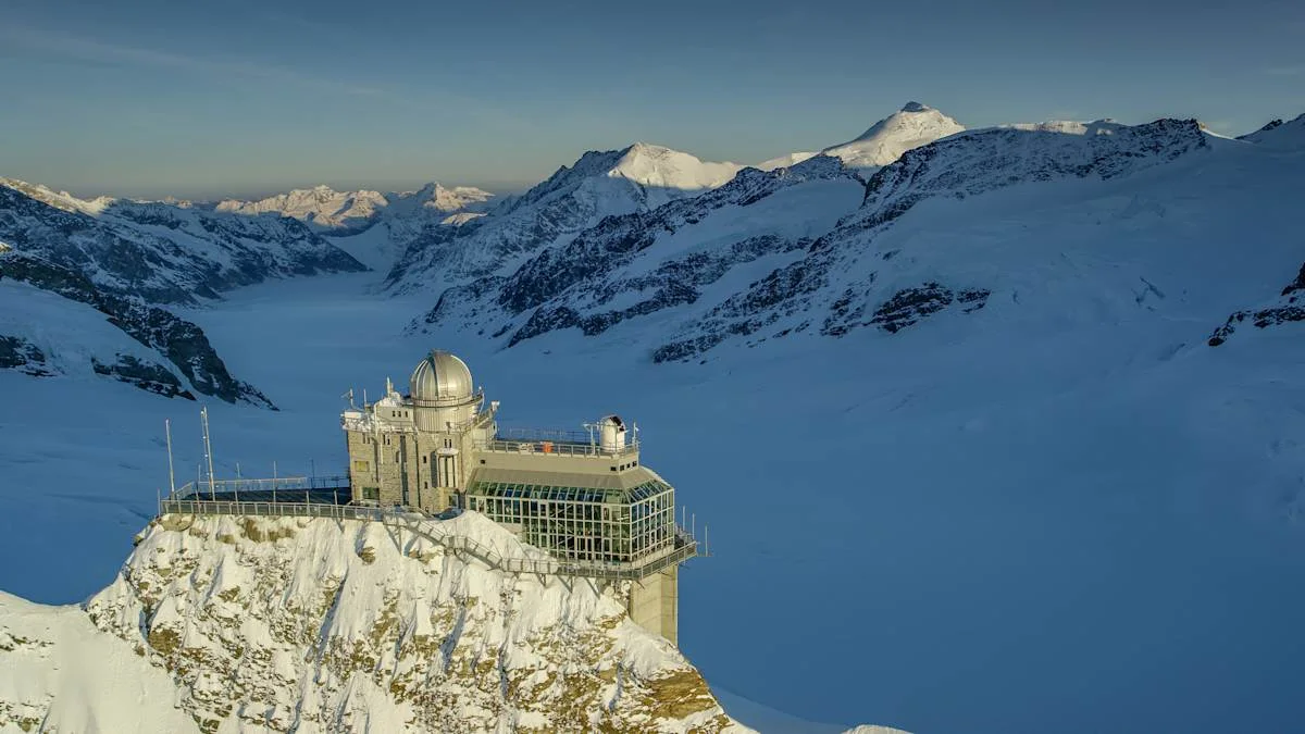 Sphinx Jungfraujoch with glacier in the background