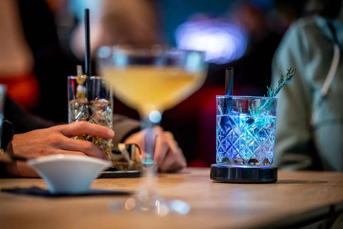 A selection of cocktails on a table at the e-tron energy bar.