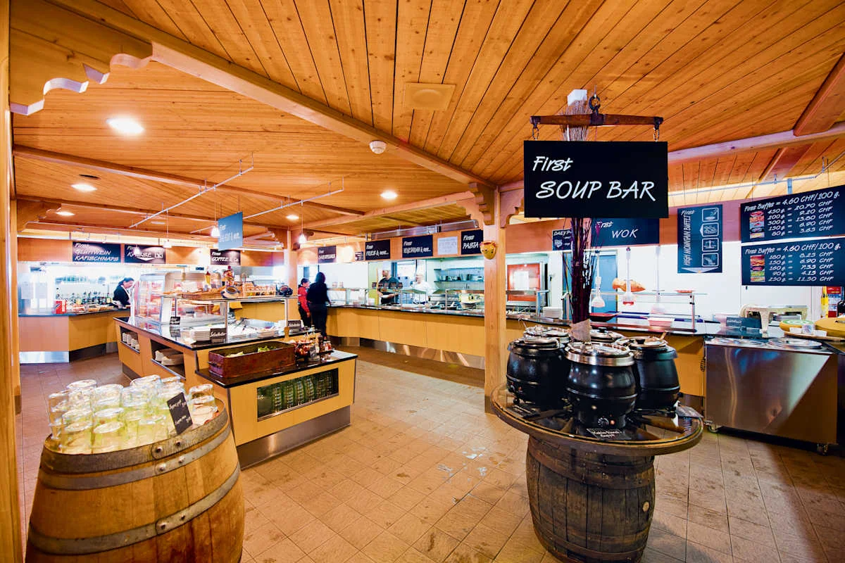 Self-service area at Berggasthaus First
