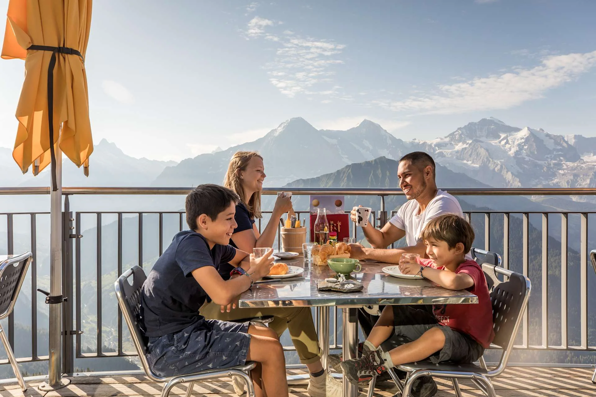 Panorama Restaurant and Hotel Schynige Platte with mountain panorama